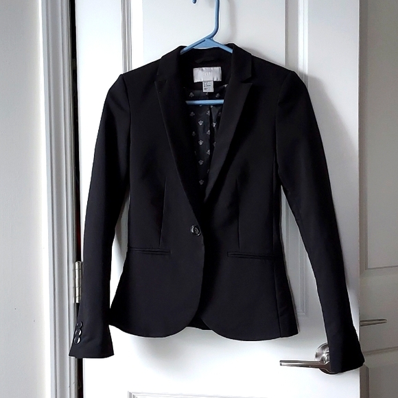 H&M long sleeve black blazer jacket 2 - Picture 1 of 14